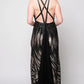 Abstract sequins design Gown with strappy open back
