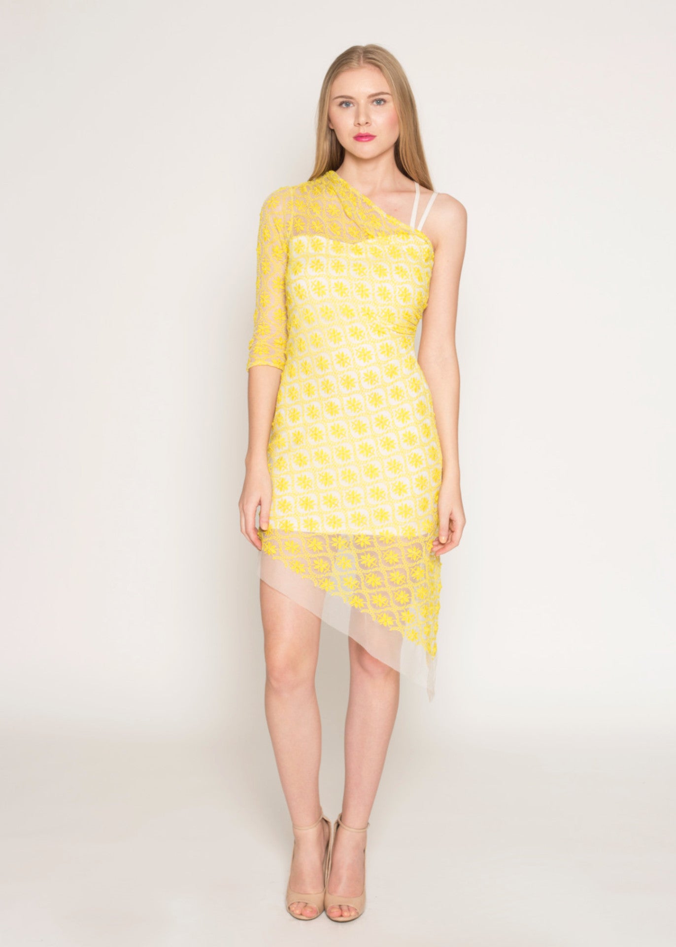 Kylie - One shoulder embroidered lace dress Kylie - One shoulder embroidered lace dress
