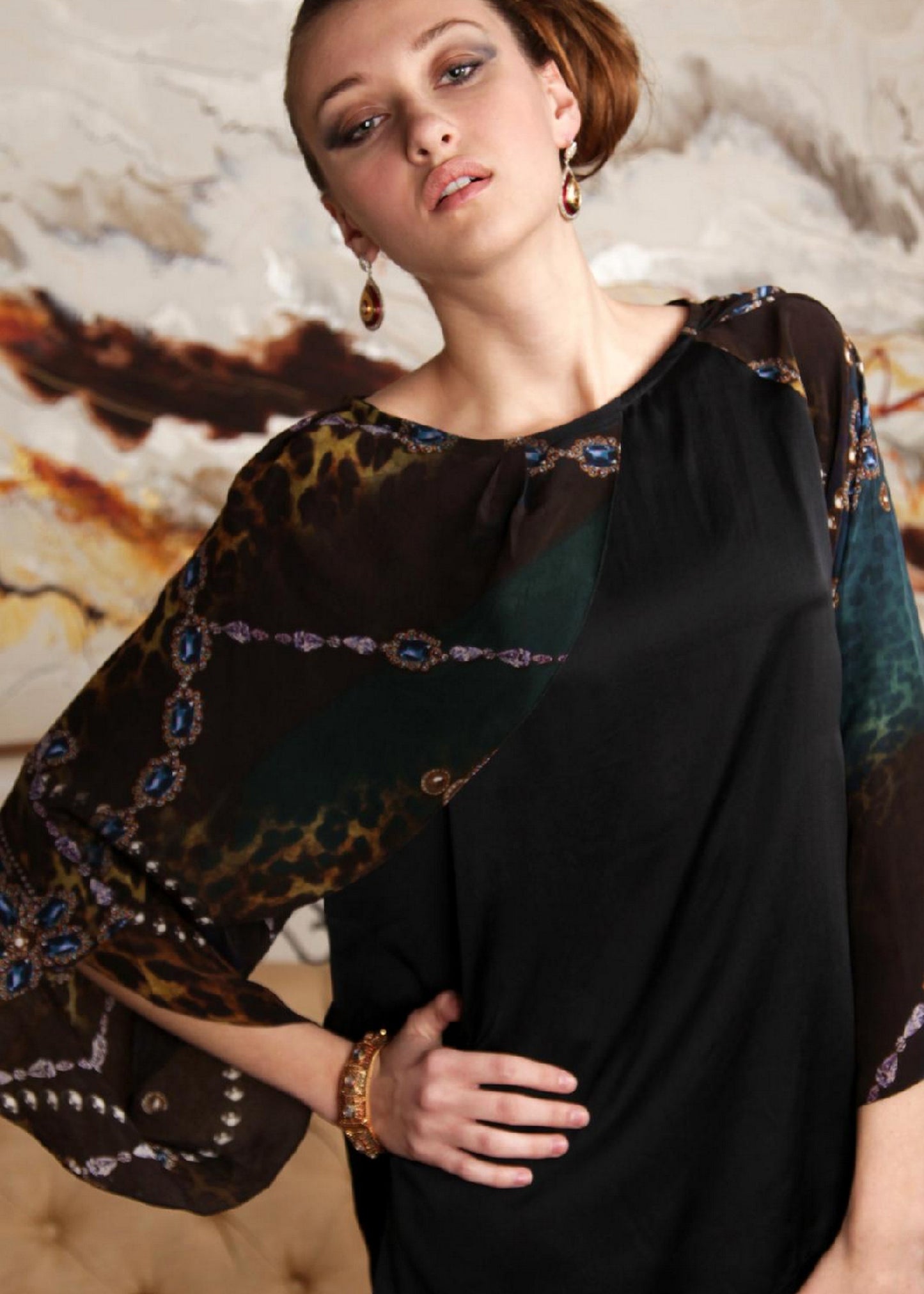Liza - Silk draped sleeves top - SOLD OUT