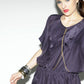 Silk tunic top with ruffle & chains detail - SOLD OUT