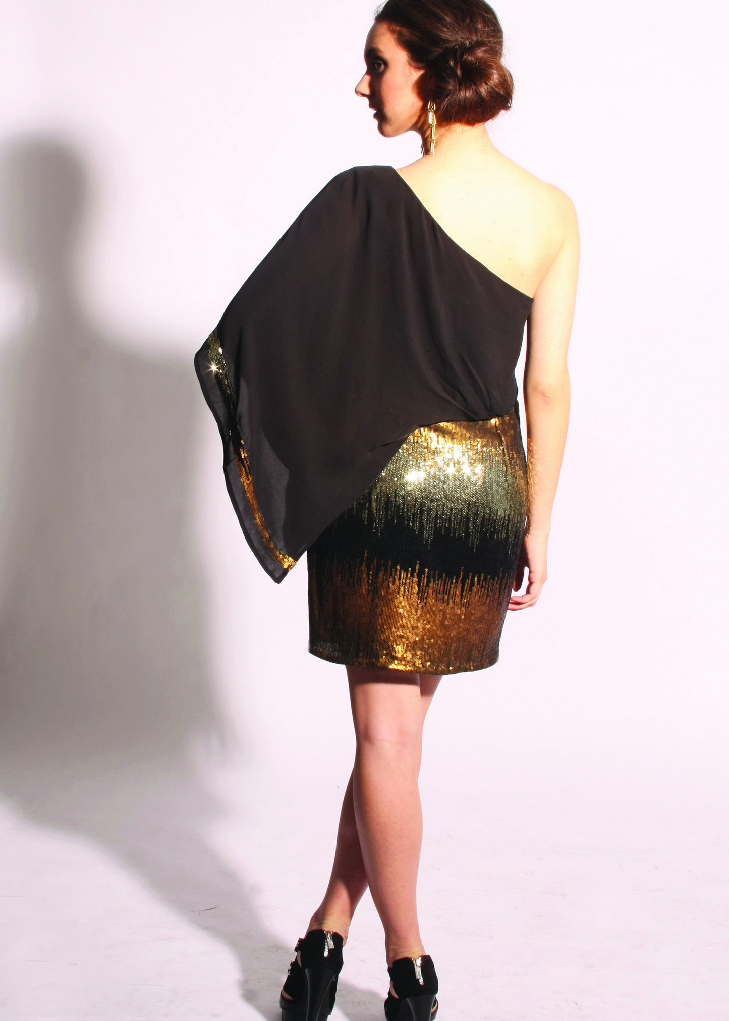 One shoulder multicolored sequins Dress- SOLD OUT