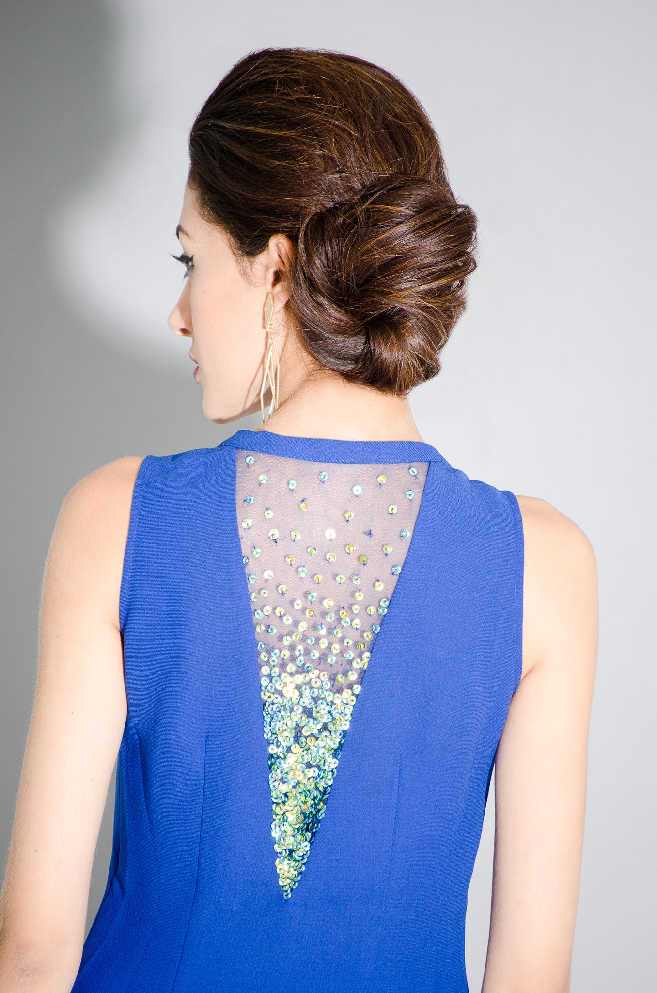 Katrina - Paneled two-toned sequin shift dress