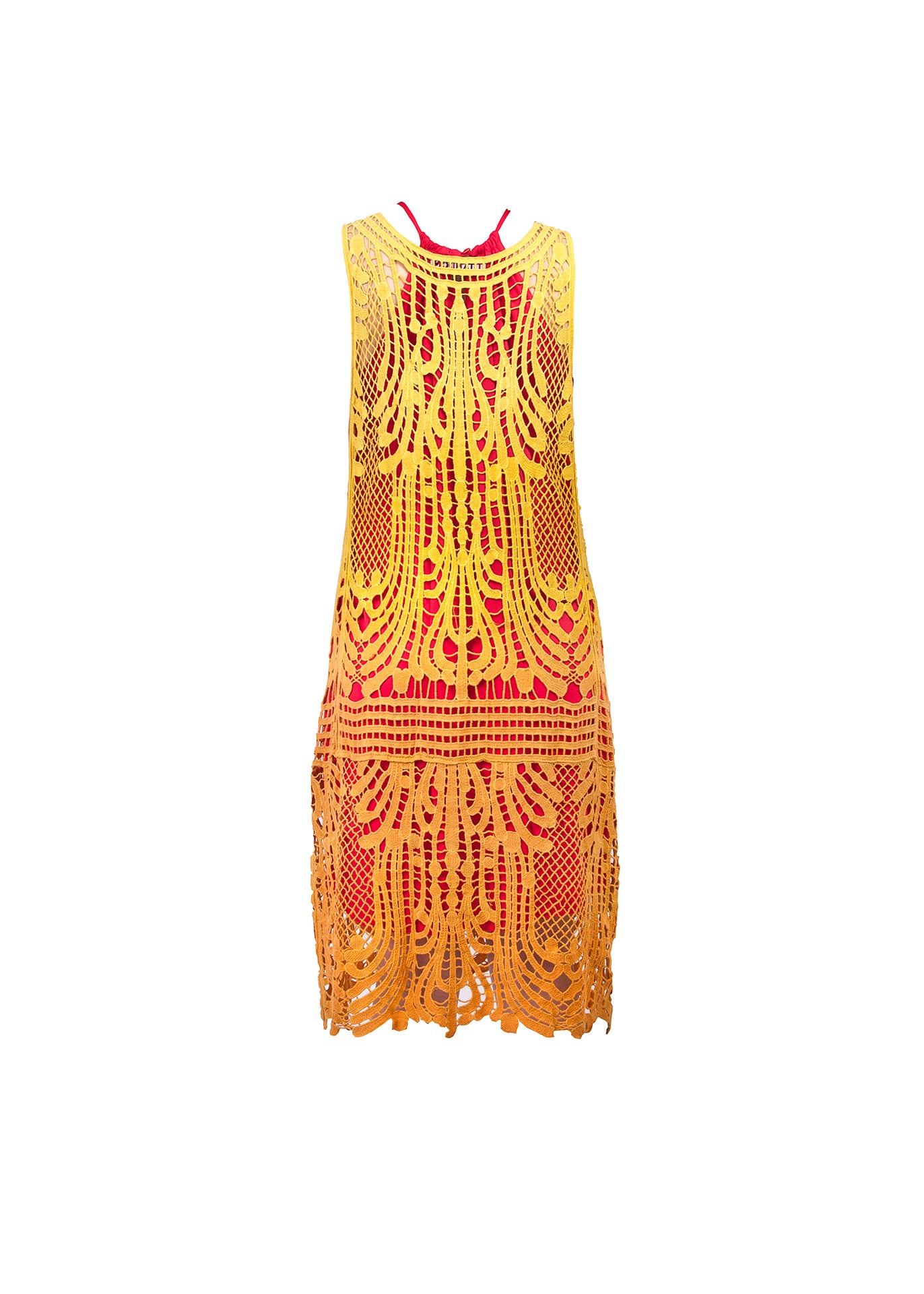 Sunset ombre crochet lace dress