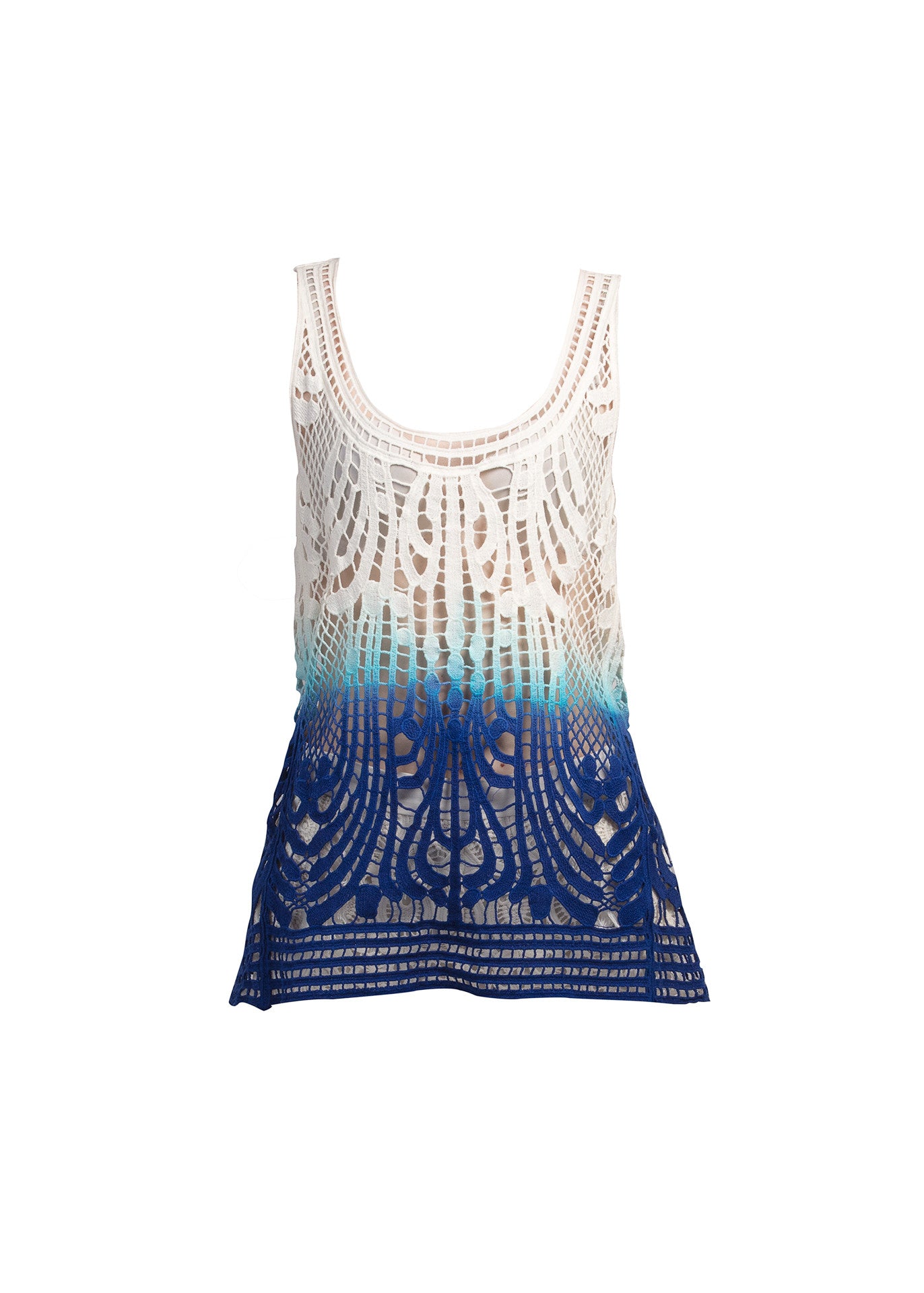 Ombre crochet lace tank top