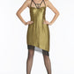 Gold Sequin Dress with Asymmetrical Hem