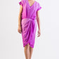Self patterned ombre silk draping detail dress - SOLD OUT