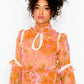 Floral print shirt ruffle dress