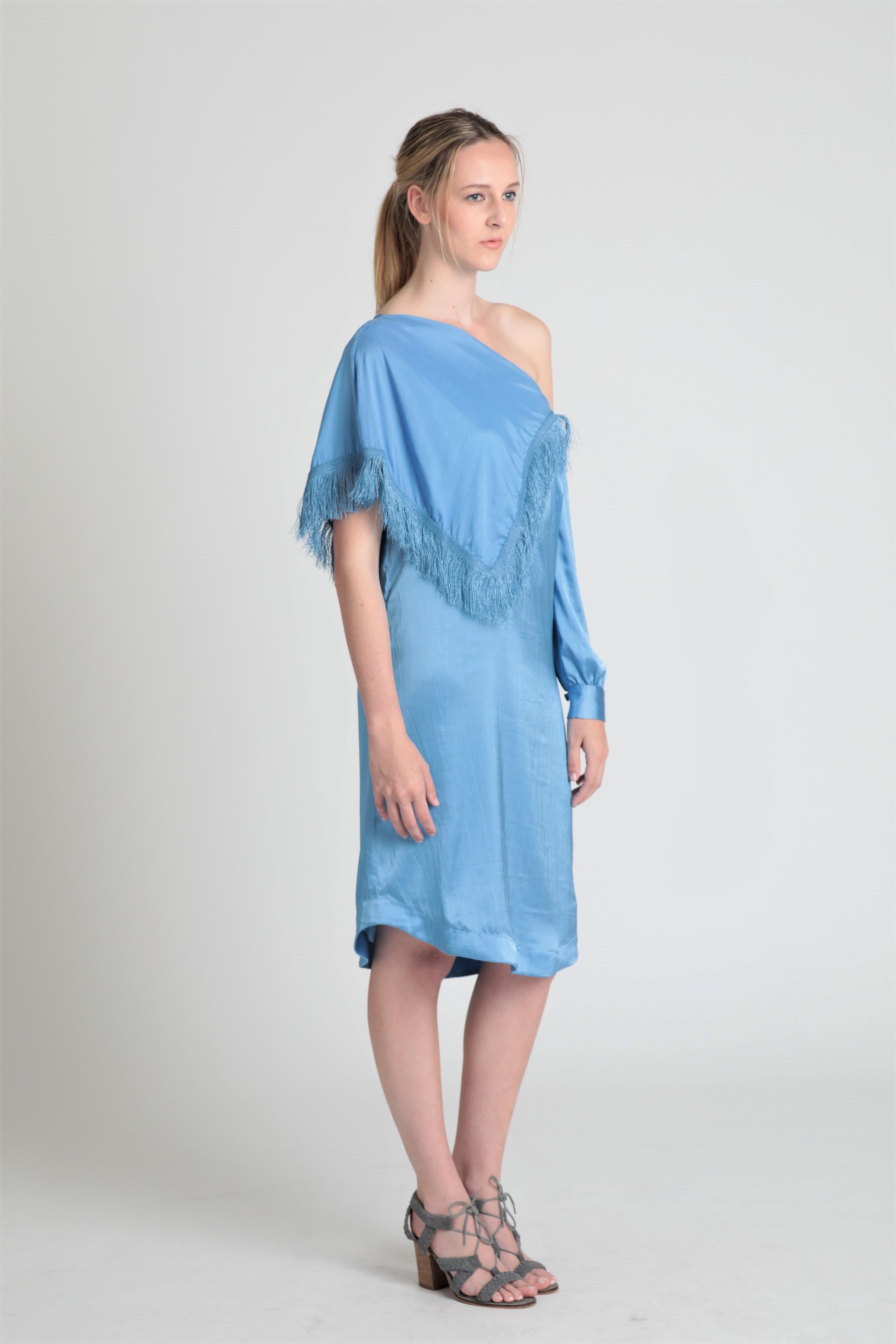 off the shoulder fringe dress LaDivine - CD848