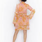 Floral print shirt ruffle dress