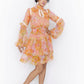 Floral print shirt ruffle dress
