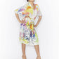 Abstract print Silk/ Cotton A-line Shirt dress