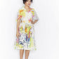 Abstract print Silk/ Cotton A-line Shirt dress