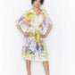 Abstract print Silk/ Cotton A-line Shirt dress
