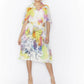 Abstract print Silk/ Cotton A-line Shirt dress