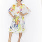 Abstract print Silk/ Cotton A-line Shirt dress
