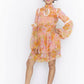 Floral print shirt ruffle dress