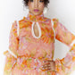 Floral print shirt ruffle dress