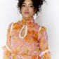 Floral print shirt ruffle dress