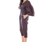 Leather Jumpsuit with pleated waist & bell sleeves