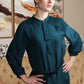 Anne- Long silk satin necktie front button down shirt - SOLD OUT