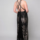Abstract sequins design Gown with strappy open back