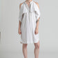 Fold-over cold shoulder cotton shirt dress