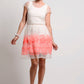 Sheer neon thread embroidered dots & hem dress