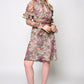 Floral print puff sleeves fit & flare dress