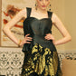 Leather / Silk brocade layered dress