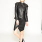 Baroque laser cut detail leather jacket