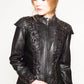 Baroque laser cut detail leather jacket