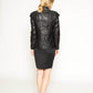 Ponte / Leather skirt with pleat detail