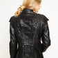 Baroque laser cut detail leather jacket