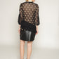 Sheer embroidered ruffle details party blouse