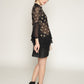 Sheer embroidered ruffle details party blouse