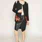 Wool jacket with cutout shoulders and embroidery details