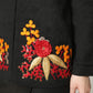 Wool jacket with cutout shoulders and embroidery details
