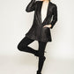 Butter leather long jacket with pleats details