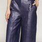 Kel - Metallic croc leather culottes