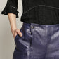 Kel - Metallic croc leather culottes