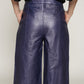 Kel - Metallic croc leather culottes