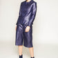 Kelsie - Metallic croc finish wrap front jacket
