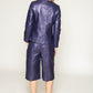Kelsie - Metallic croc finish wrap front jacket