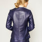 Kelsie - Metallic croc finish wrap front jacket