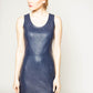Kelly- Leather shift mini dress