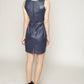 Kelly- Leather shift mini dress