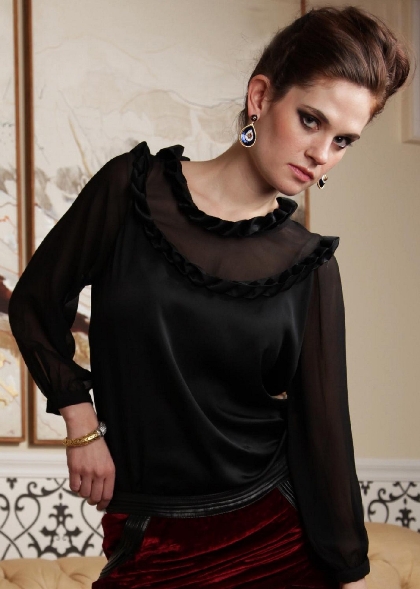 Mary Ann - Sheer & Origami top - SOLD OUT