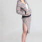 Feathered Mélange novelty cotton slit pencil skirt