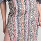 Feathered Mélange novelty cotton slit pencil skirt