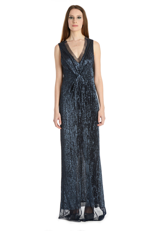Slinky sequins bodycon cocktail gown